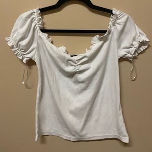 Off shoulder white crop top